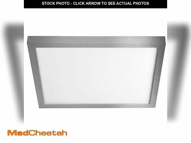 Lot 74-12893393 - Square 11 in. 1-Light Brushed Nickel LED Flush Mount 3000K - USED