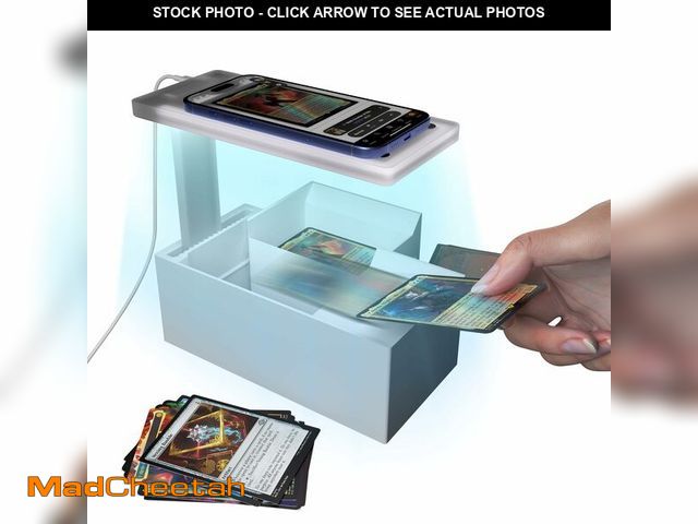 Lot 74-12714034 - LED Illuminated MTG Card Scanner Stand for ManaBox - 6000K Anti-Glare Lighting, Sloped Drawer, Phone...