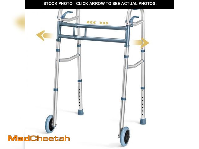 Lot 74-12439273 - Medical king Walkers for Seniors Aluminum Lightweight Walker with Wheels, Adjustable Width and Heigh...
