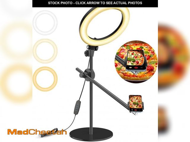Lot 74-12309691 - LUXSURE Ring Light for Desk with Stand,Overhead Camera/Phone Mount with 10.5" Ring Lights for iPhone...