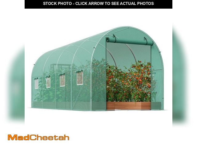Lot 74-14293184 - SVOPES Walk-in Tunnel Greenhouse, 14.6 x 6.4 x 6.3 ft. Hoop House with Galvanized Steel Frame, Green...