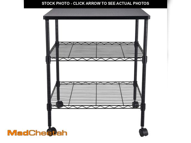 Lot 74-14394552 - Karl home Modern Iron Multi-Functional 4-Wheeled Storage Cart in Black - UNUSED