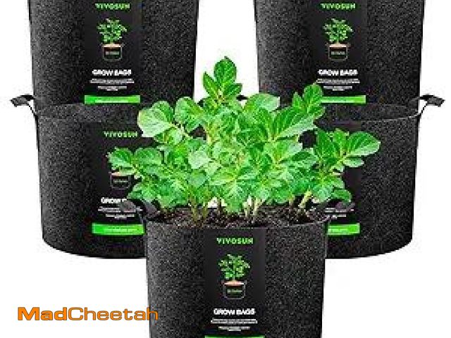 Lot 74-12125961 - VIVOSUN 5-Pack 30 Gallons Grow Bags, Heavy Duty Thickened Nonwoven Fabric Pots with Handles - UNUSED