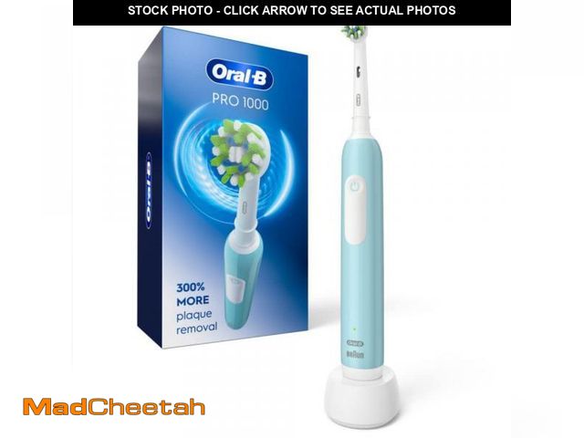 Lot 74-12219263 - Oral-B Pro 1000 CrossAction Electric Toothbrush, Green - USED