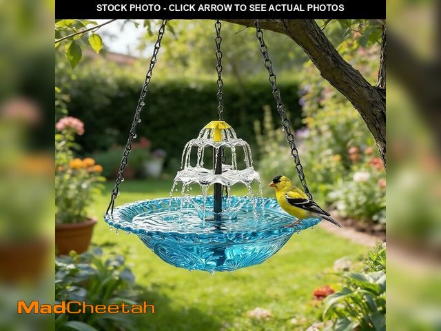 Lot 74-14205211 - 2026 New Solar Cascade Hanging Bird Bath Fountain, Outdoor Hanging Bird Bath with Solar Fountain, La...