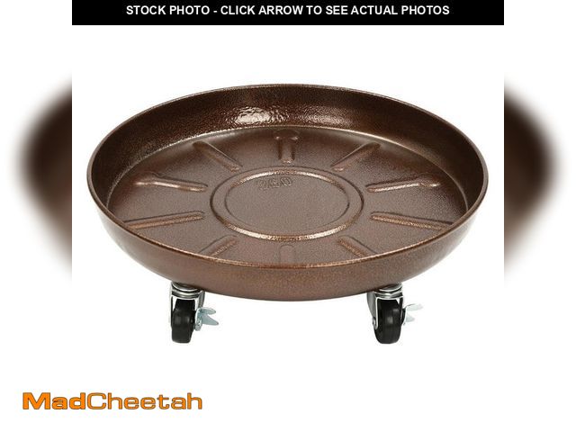 Lot 74-12746851 - YIYIBYUS 2 Pieces 14 in. W Bronze Iron Round Flower Pot Tray Planter Tray for Indoor Outdoor Flower ...