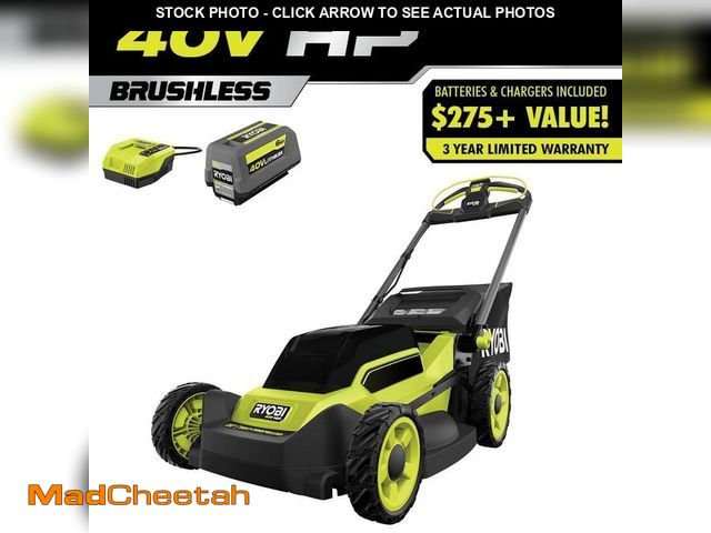 Lot 74-12546136 - RYOBI 40V HP Brushless 20 in. Cordless Electric Battery Walk Behind Self-Propelled Lawn Mower with 6...