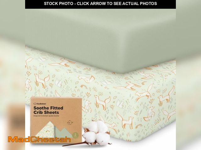 Lot 74-14210299 - KeaBabies 2-Pack Organic Cotton Crib Sheets for Boys, Girls - 52x28 Fitted Crib Mattress Sheet Neutr...