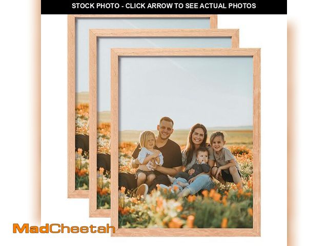 Lot 74-14264685 - ATOBART 8x10 Set of 3 OAK Wood Picture Frame Solid Wooden Photo Frame Natural Wood Color Frames with...
