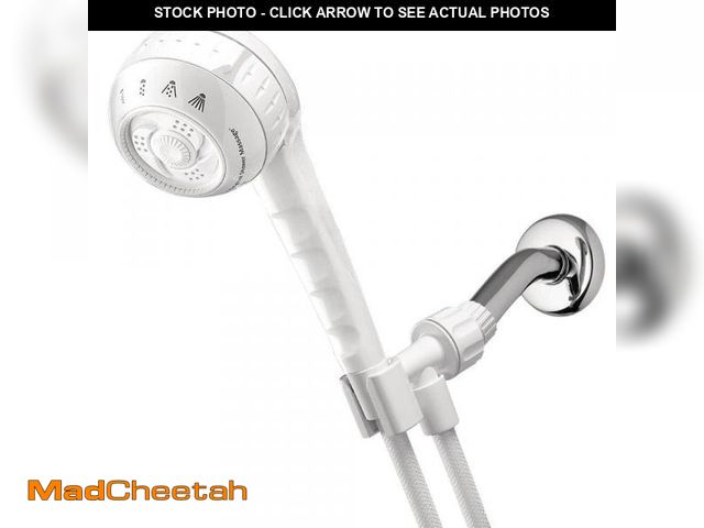Lot 74-12518087 - Waterpik 4-Spray 3.3 in. Single Wall Mount Handheld Shower Head in White - UNUSED