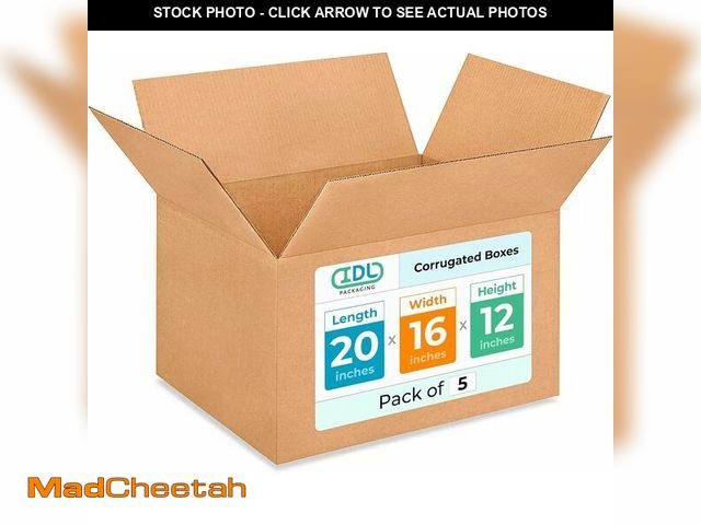 Lot 74-14067391 - Large Shipping &amp; Moving Boxes 20 x 16 x 12 inches (5-Pack) - Extra Strength 200 lb vs Regular - ...