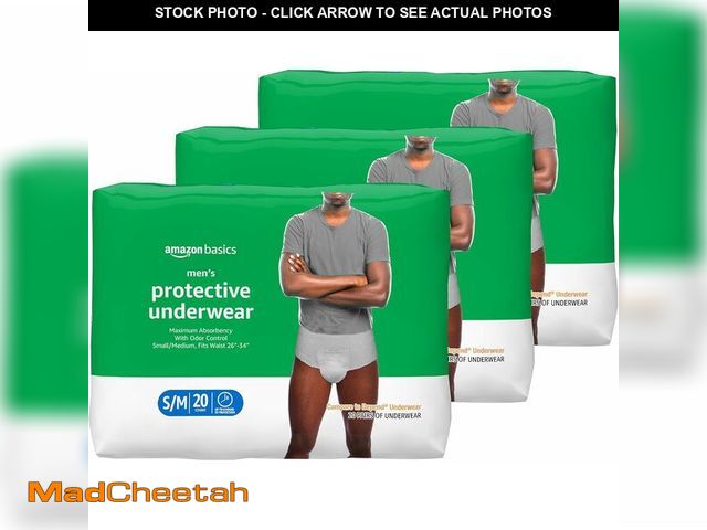 Lot 74-14602705 - Basics Incontinence Underwear for Men, Maximum Absorbency, Small/Medium 60 pack - UNUSED
