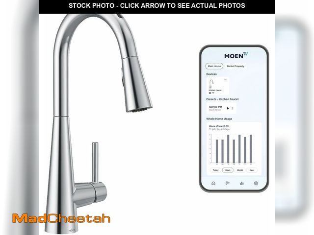 Lot 74-13844706 - Moen 7864EVC Sleek Smart Faucet Touchless Pull Down Sprayer Kitchen Faucet with Voice Control and Po...