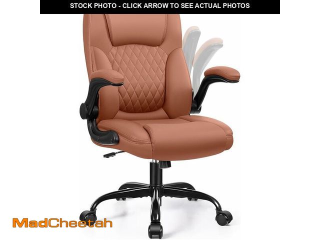 Lot 74-12669543 - Leather Office Chair, PU Home Computer Desk Chairs with Ergonomic Back Support, 360Â°Swivel Free, Sm...