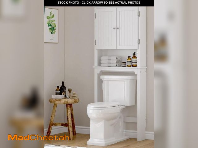 Lot 74-12161352 - UTEX Over The Toilet Storage Cabinet, Over Toilet Bathroom Organizer with Adjustable Shelves and Dou...
