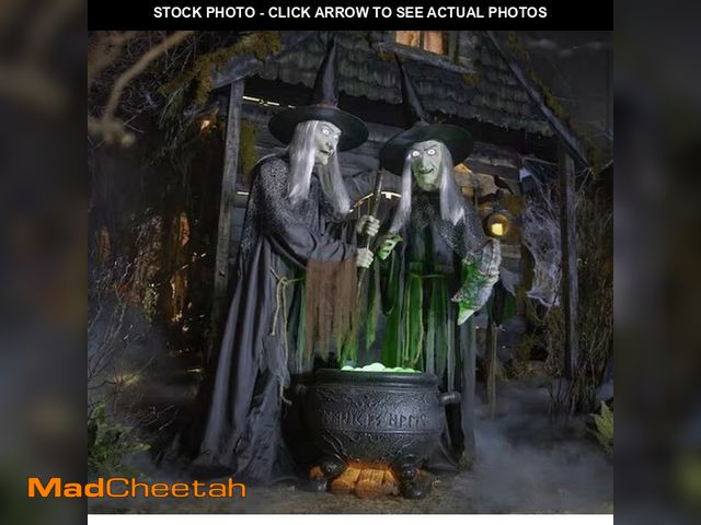 Lot 74-12774953 - 6.5 ft. Gruesome Grounds Animated LED Witches Scene - USED