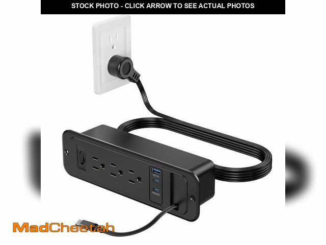 Lot 74-14271676 - Recessed Power Strip with Retractable USB C Cable,2 PD 65W USB C Fast Charging,Flush Mount Counterto...