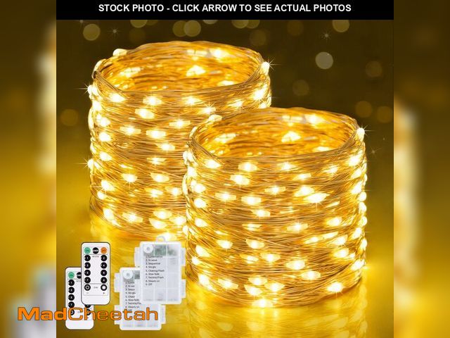 Lot 74-14060864 - JMEXSUSS 2 Pack Fairy Lights Battery Operated with Remote, Total 400 LED 132ft Battery Powered Strin...
