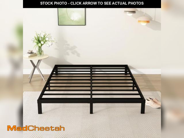 Lot 74-12152745 - DiaOutro 7 Inch King Bed Frame Heavy Duty Low Profile Metal Platform No Box Spring Needed Mattress F...