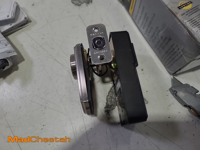 Lot 74-12511871 - (MISSING BACK TO BATTERIES) Defiant Castle Satin Nickel Compact Touch Electronic Single Cylinder Dea...