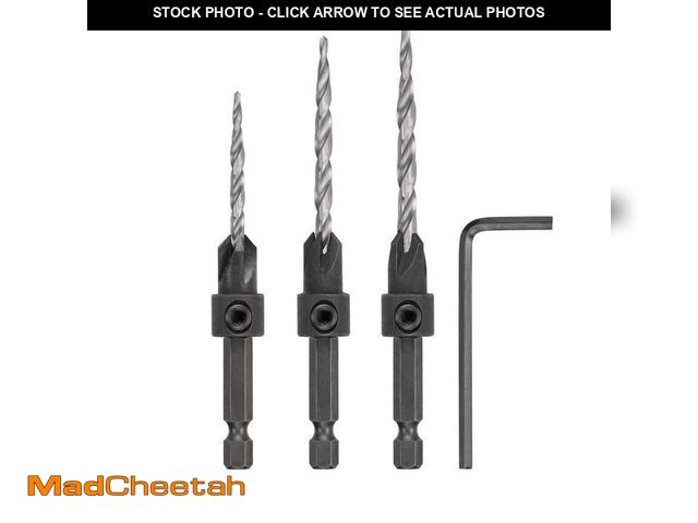 Lot 74-14317551 - DEWALT Steel Countersink Drill Bit Set (3-Piece) - UNUSED