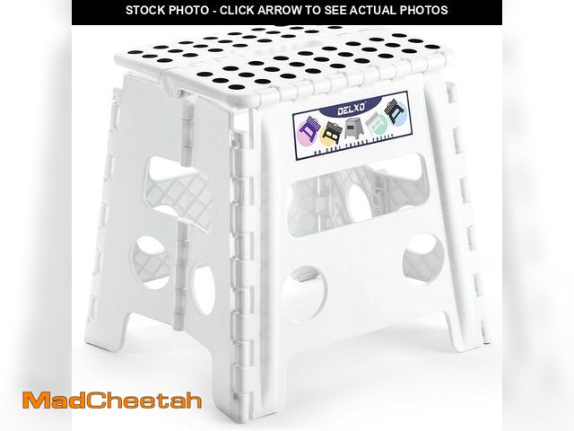 Lot 74-14058484 - Delxo 13" Folding Step Stool for Kids and Adults, Non-Slip Foldable Step Stools with Handle,Plastic ...