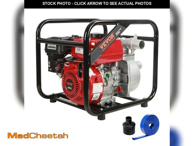 Lot 74-13790654 - VEVOR Trash Pump 2 inch, 7HP 142 GPM, 4-Cycle Engine, Gas Powered Water Pump 148ft Lift, Gasoline En...