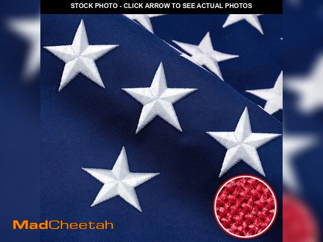 Lot 74-13621813 - American Flag 5x8 FT TearProof Series, Heavy Duty Tough Spun Polyester USA Flags High Wind for Outsi...