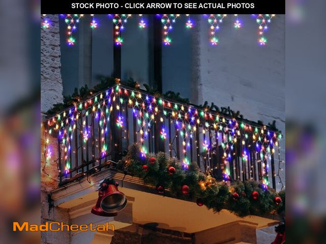 Lot 74-12976232 - Outdoor Christmas String Lights Waterproof, 218 LED 13.8FT Curtain Fairy Lights with 12 Drops Connec...