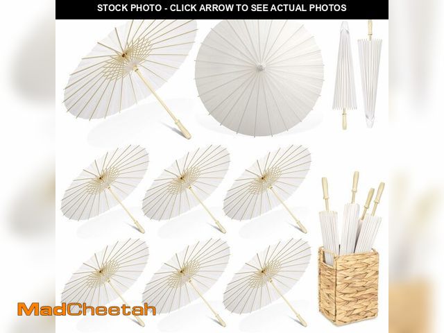 Lot 74-14423323 - Aodaer 6 Pack 23.6in White Paper Umbrella Set with Storage Box - UNUSED