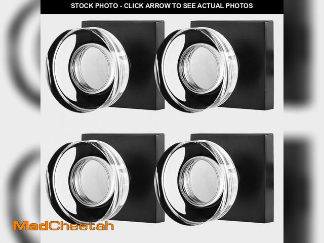 Lot 74-12440077 - newliplace 4 Pack Glass Dummy Door Knobs Interior, Crystal Dummy Door Knob Interior for Closet, Blac...