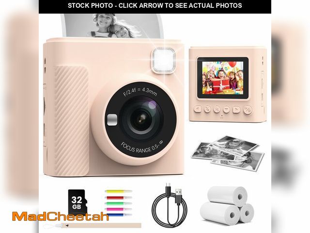 Lot 74-12706486 - TIATUA Kids Instant Print Camera, Christmas Birthday Gifts for Girls and Boys, 1080P HD Video Digita...