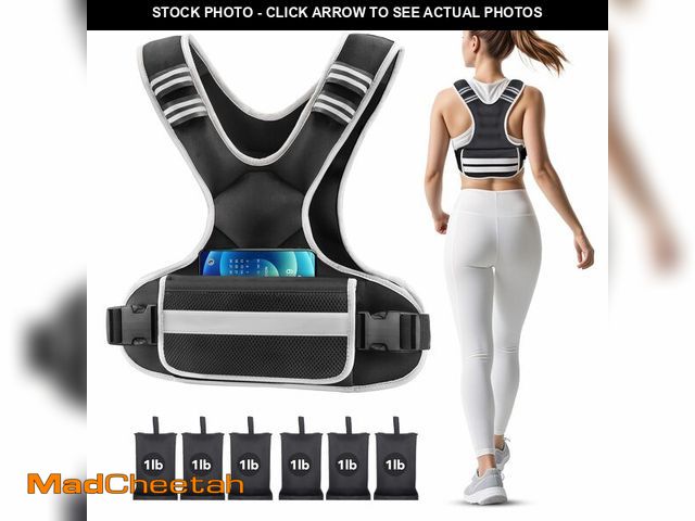 Lot 74-12968984 - Adjustable Weighted Vest Woman 4-10lb/12-18lb/20-32lb Weighted Vest Men with 6 Ironsand Weights, Sho...