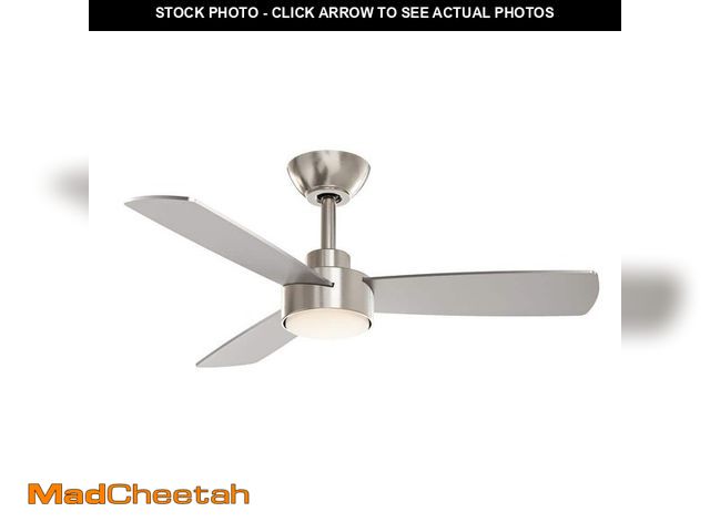 Lot 74-12557331 - Hampton Bay Dorsey 36 in. (3 ft. ) Indoor/Covered Outdoor Brushed Nickel Ceiling Fan with Remote Con...