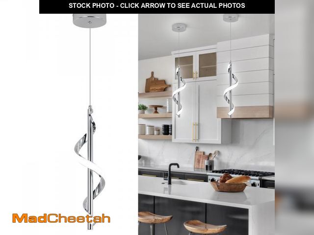 Lot 74-12304622 - CANEOE Modern Led Pendant Light Fixture, 5500K Cool White Spiral Integrated LED Hanging Lamp, Adjust...
