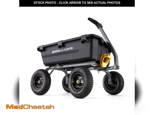 Lot 74-12533880 - GORILLA CARTS 7 cu. ft. (40 in. x 27 in. x 11 in.), Patented Poly Bed Dumping Garden Cart, 1200 lbs....