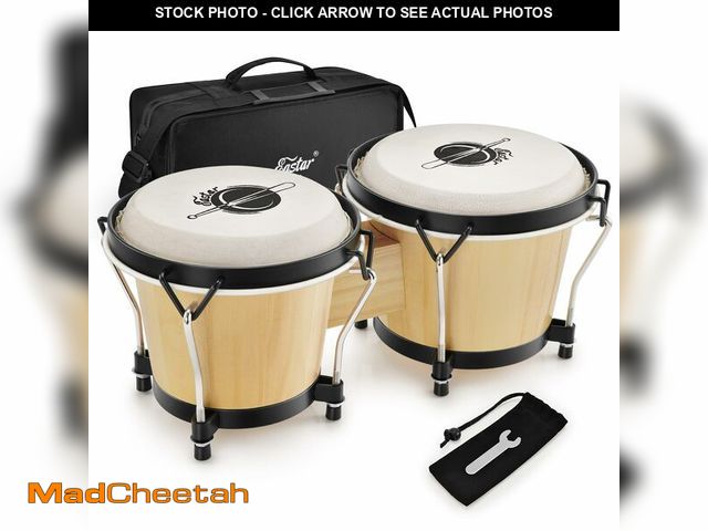 Lot 74-13786763 - Eastar Bongo Drums 6Ã¢â¬Â and 7Ã¢â¬Â Wood Percussion Instrument Bongos for Kids Adults Beginners...