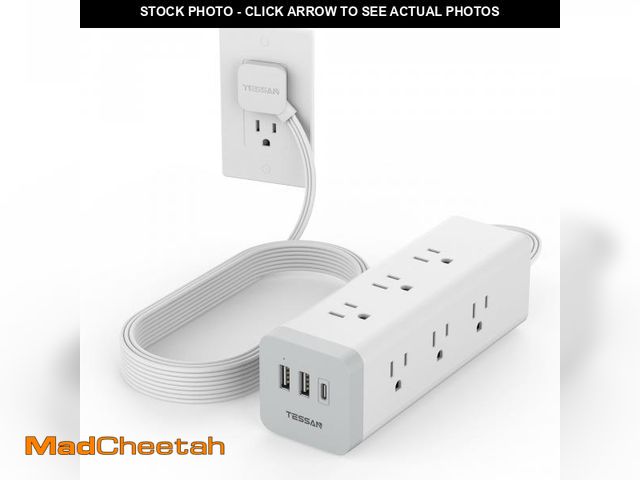 Lot 74-12121513 - Surge Protector Power Strip 10 FT, TESSAN Ultra Thin Flat Plug Long Extension Cord with 9 Outlets 3 ...