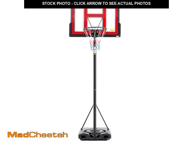 Lot 74-13818821 - JIOABL 6.1ft-10ft Adjustable Height 44" Outdoor Basketball Hoop for Adult, Red - UNUSED
