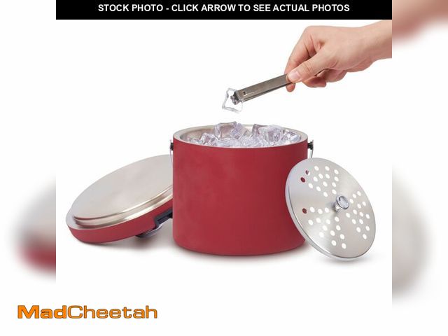 Lot 74-12972128 - Flybold Insulated Ice Bucket with Lid and Tongs - 3L - Rust-Proof, Leak-Proof - Portable Double Wall...