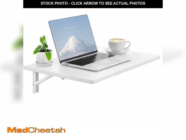 Lot 74-12544469 - VEVOR Wall Mounted Folding Table, 23.6 x 15.7 inches Wall Mount Table, Floating Desk with Iron Brack...