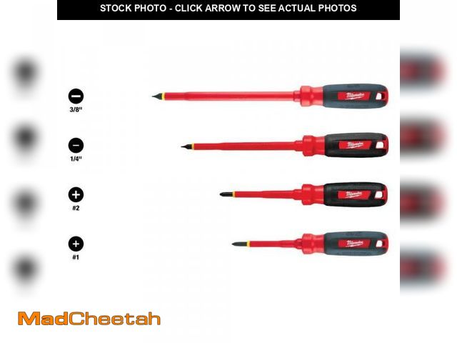 Lot 74-12517239 - Milwaukee 1000-Volt Insulated Screwdriver Set and Pouch (4-Piece) - UNUSED