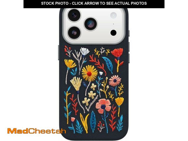 Lot 74-12845062 - OtterBox iPhone 17 Pro Symmetry Series Cactus Leather Embroidery Case - Enchanted Garden - Blue - UN...