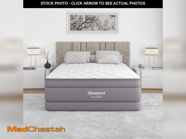 Lot 74-12423045 - Beautyrest 20  Cushion Aire Quilted Pillow Top Air Bed Mattress with Built-in Pump Queen - UNUSED