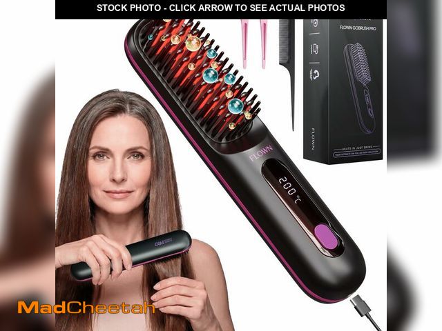 Lot 74-14475716 - FlownÃÂ® Original Go Brush PRO - No Damage Heat Brush USB-C Charger (Black) - UNUSED
