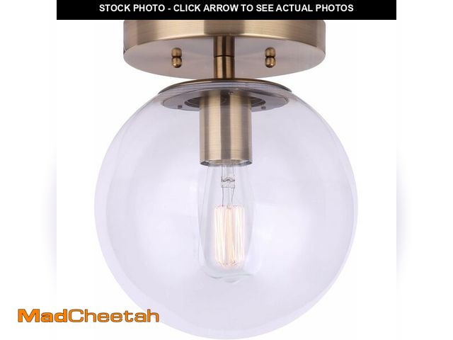 Lot 74-13697871 - Canarm Camilo IFM1029A08GD-CL Flush Mount - Gold Finish, 1-Light, Clear Glass, 60W Type A15, 8" W x ...