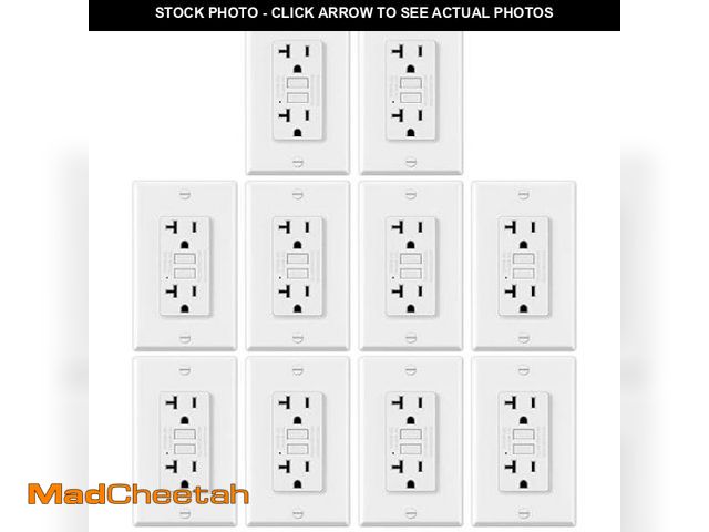 Lot 74-12127002 - ELECTECK 10 Pack GFCI Outlets 20 Amp, Non-Tamper Resistant, Decor GFI Receptacles with LED Indicator...