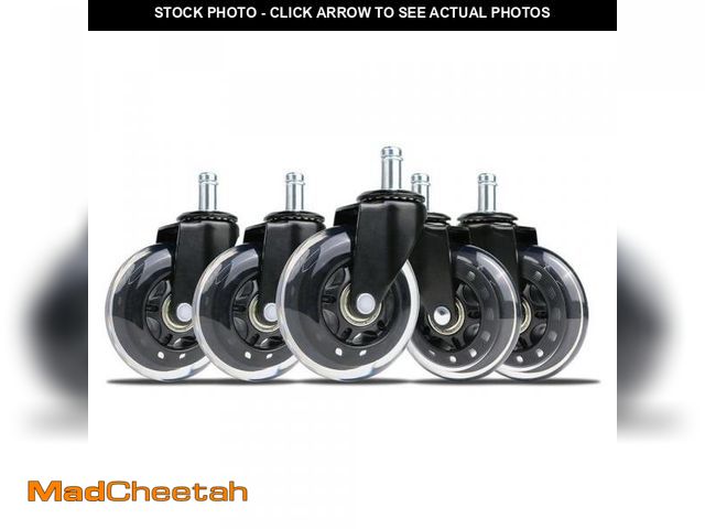 Lot 74-12516798 - (MISSING WHEEL) Everbilt Black 3 in. Rollerblade Office Chair Caster Wheels (5-Pack) - UNUSED