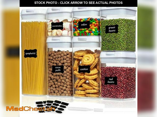 Lot 74-12087472 - 7 Pieces Airtight Food Storage Containers  BPA Free Plastic Cereal Containers with Easy Lock Lids  f...