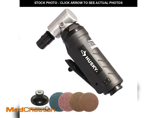 Lot 74-12592220 - *MISSING TIP AND SAND PAPER* Husky 1/4 in. Angle Die Grinder with Accessory Kit *MISSING TIP AND SAN...